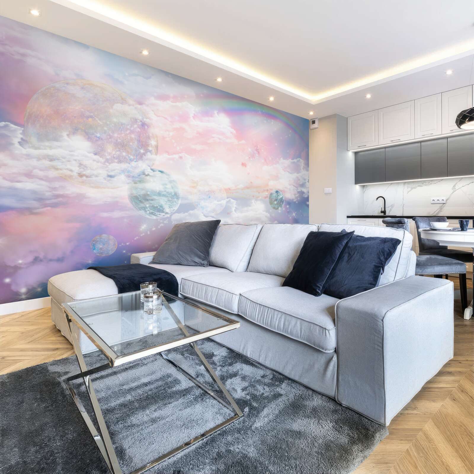 Фотошпалери небо, сповнене романтики та веселки