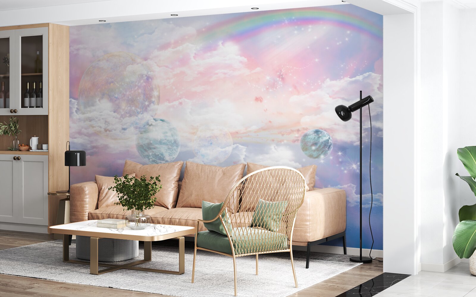 Фотошпалери небо, сповнене романтики та веселки