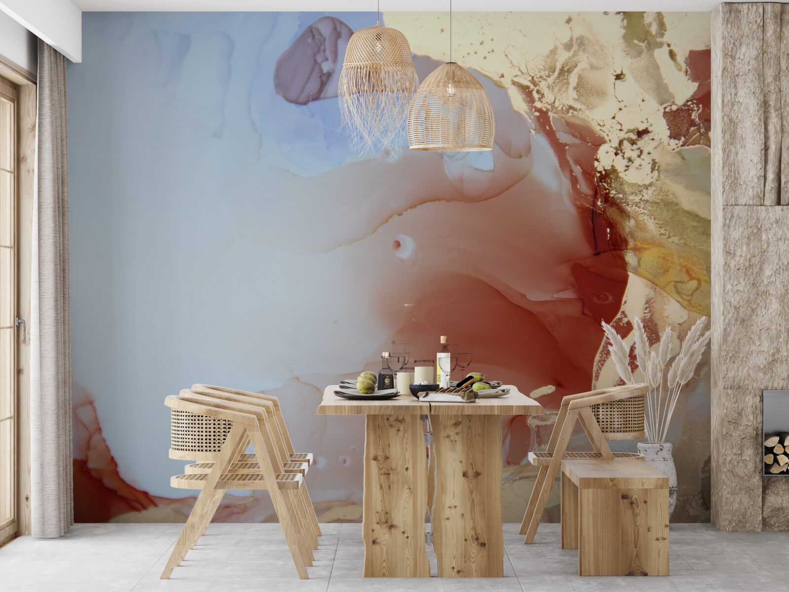 Фотошпалери різнокольорові краплі фарби