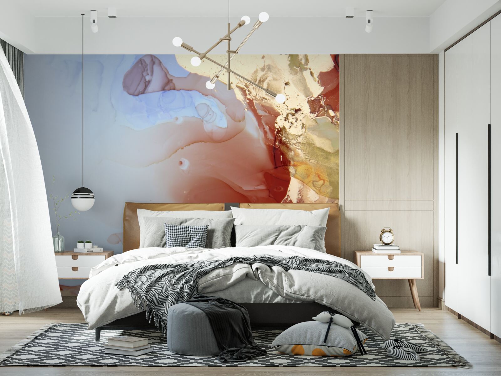 Фотошпалери різнокольорові краплі фарби