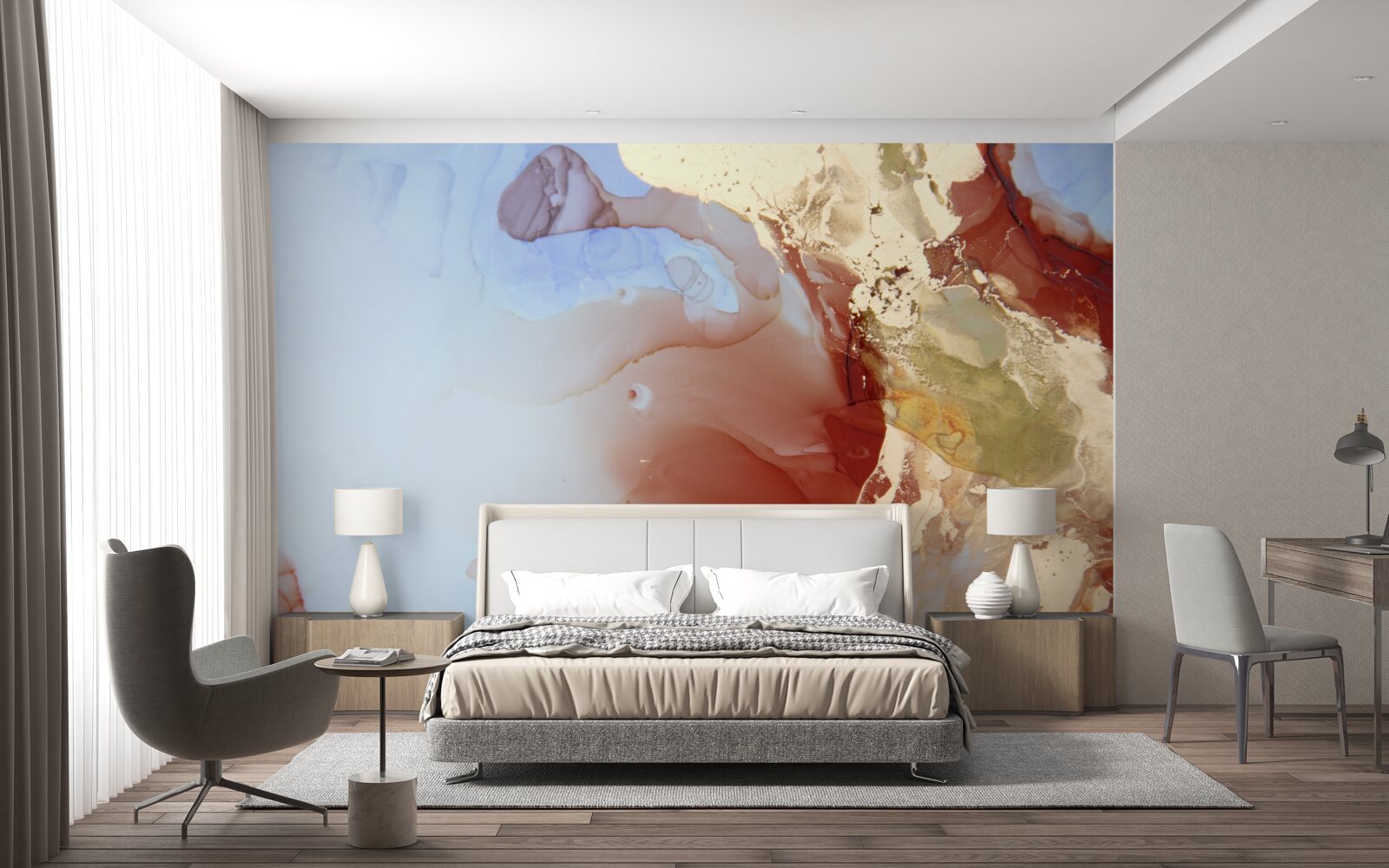 Фотошпалери різнокольорові краплі фарби