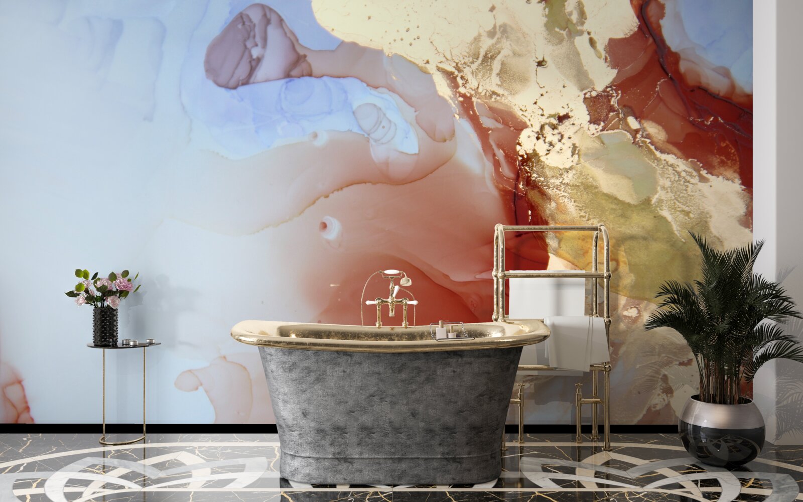 Фотошпалери різнокольорові краплі фарби