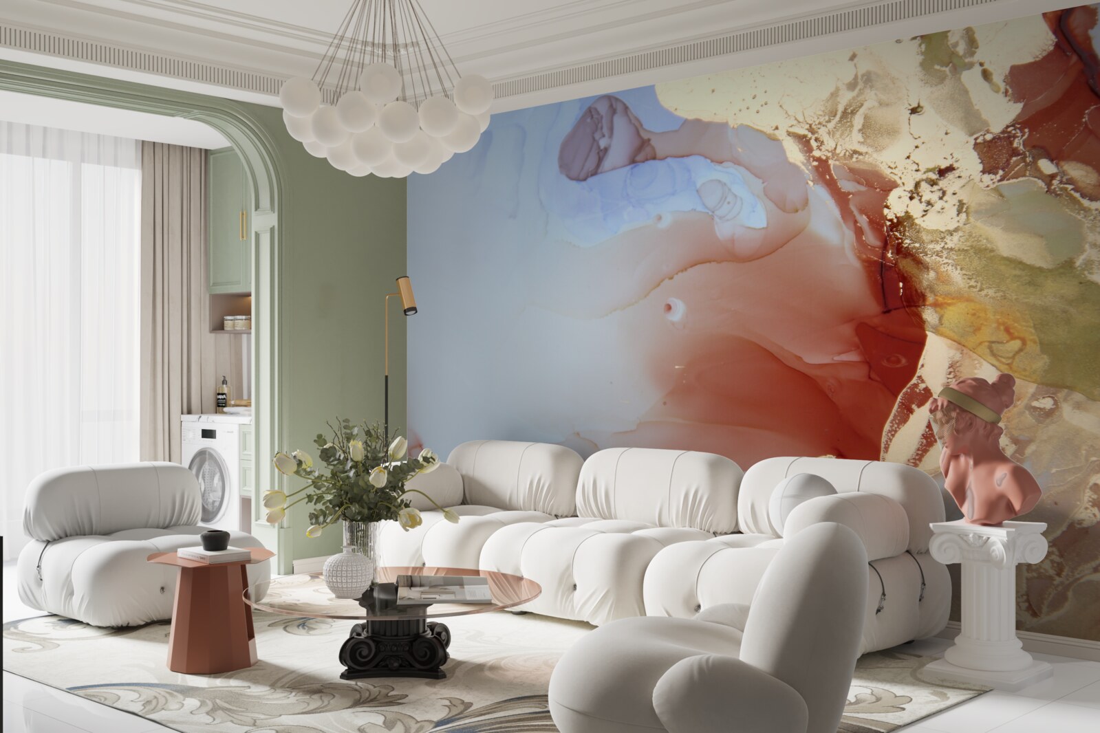 Фотошпалери різнокольорові краплі фарби