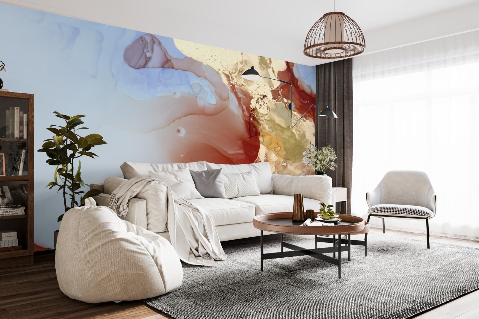 Фотошпалери різнокольорові краплі фарби