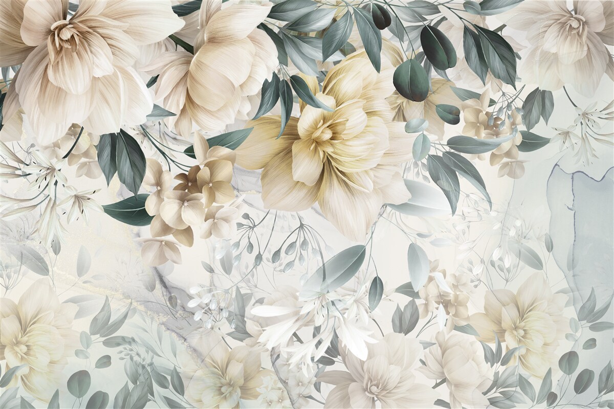 Фотошпалери квіти в ніжних відтінках