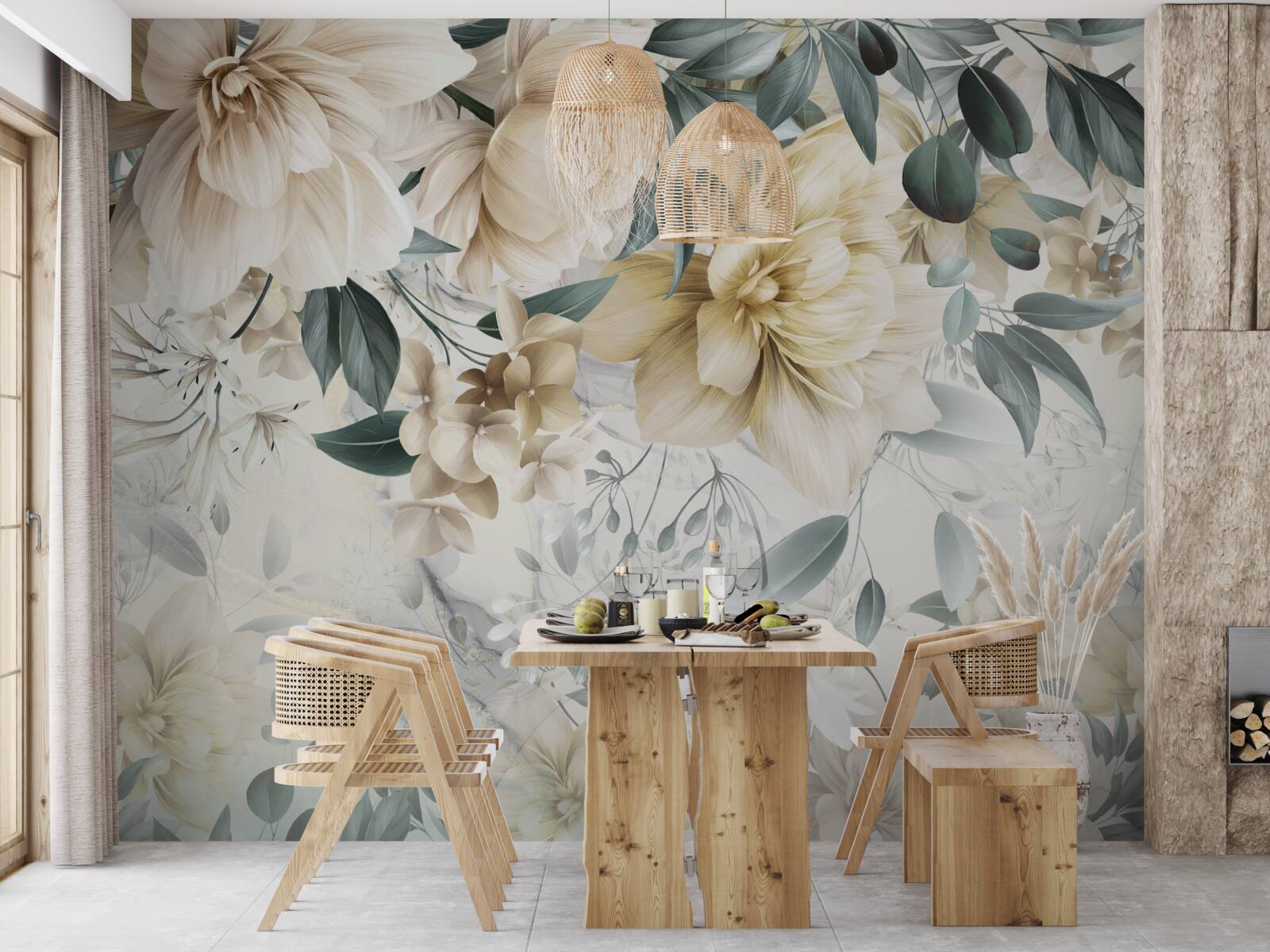 Фотошпалери квіти в ніжних відтінках