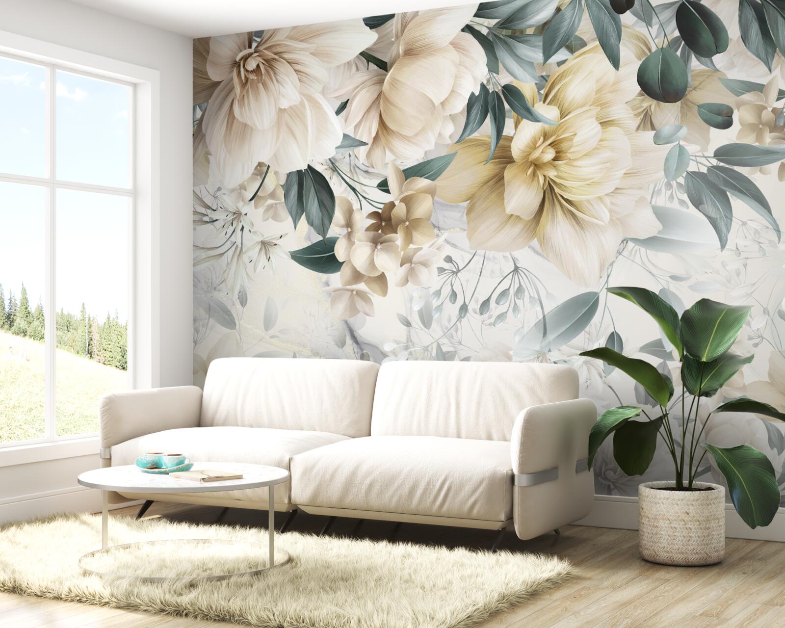 Фотошпалери квіти в ніжних відтінках