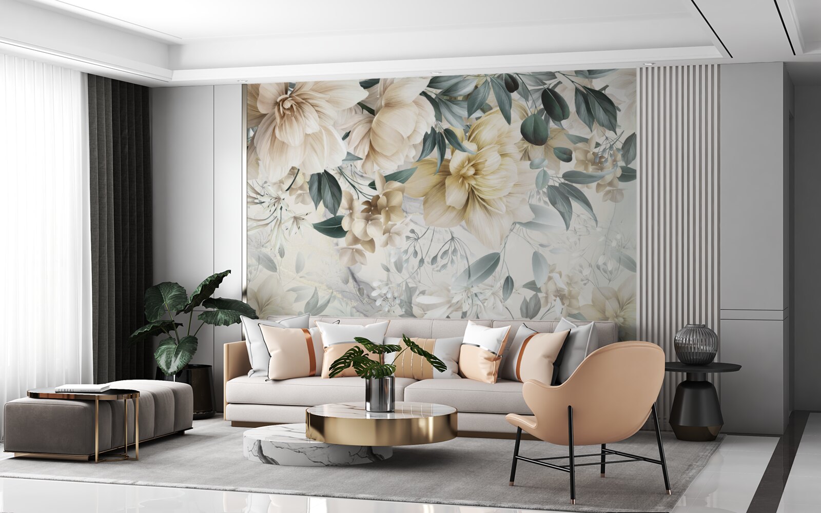 Фотошпалери квіти в ніжних відтінках