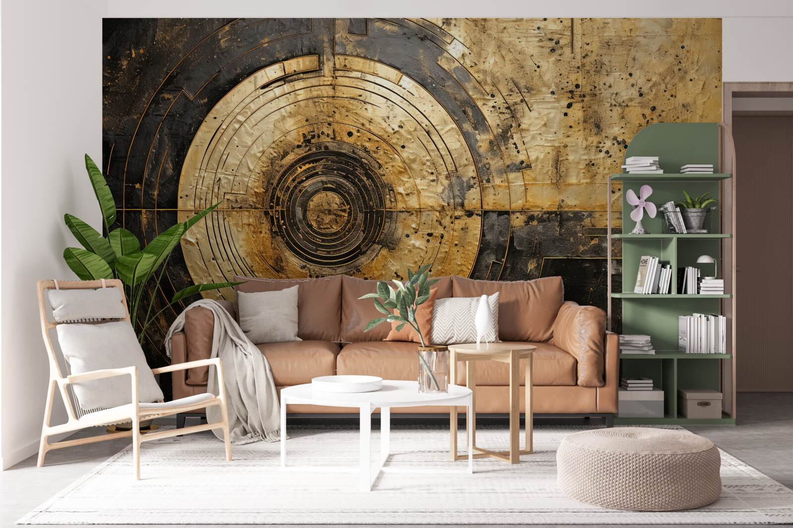 Фотошпалери золоті акценти на чорному тлі