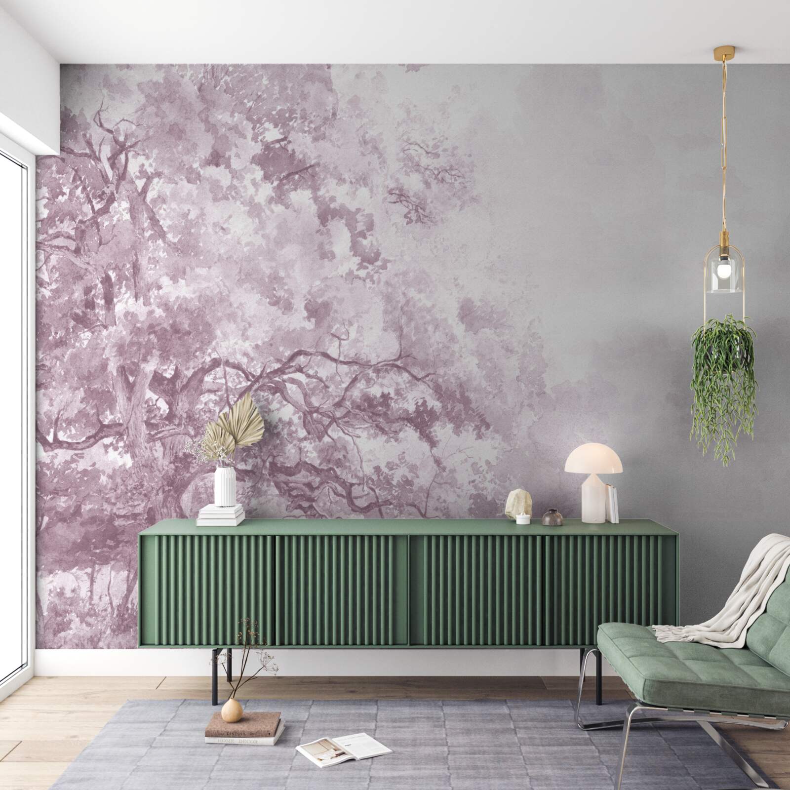 Фотошпалери ранковий ліс оповитий туманом