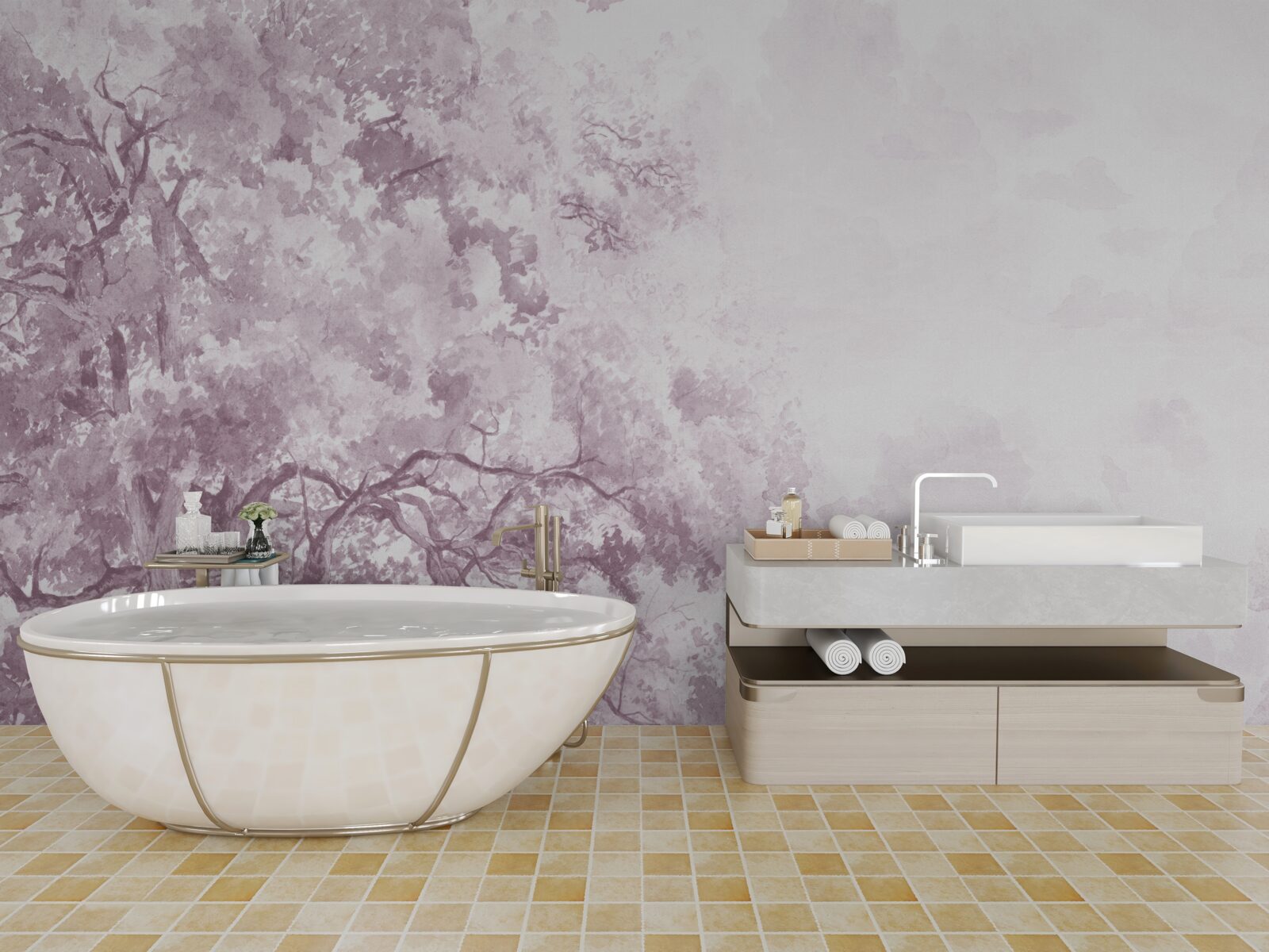 Фотошпалери ранковий ліс оповитий туманом