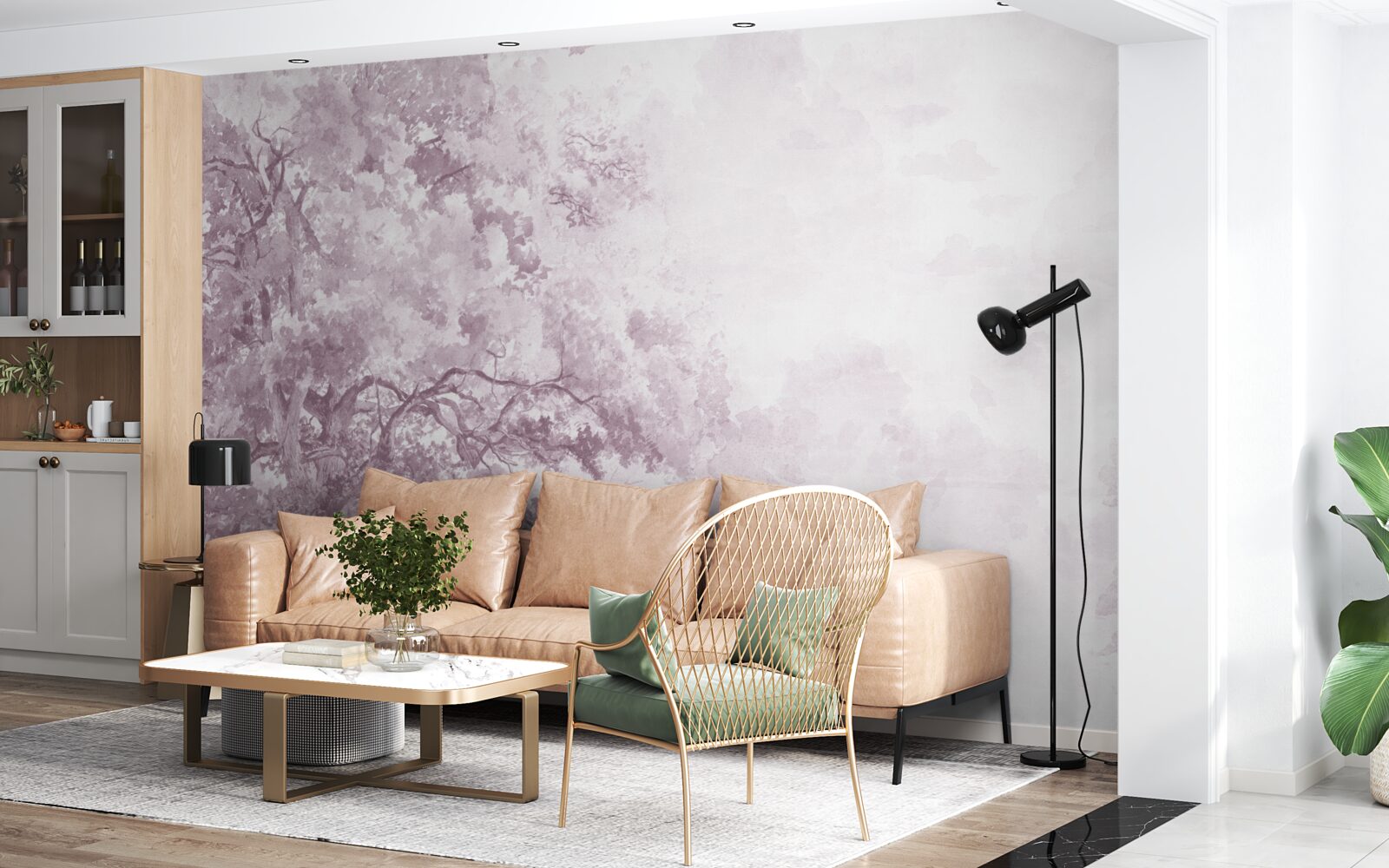 Фотошпалери ранковий ліс оповитий туманом