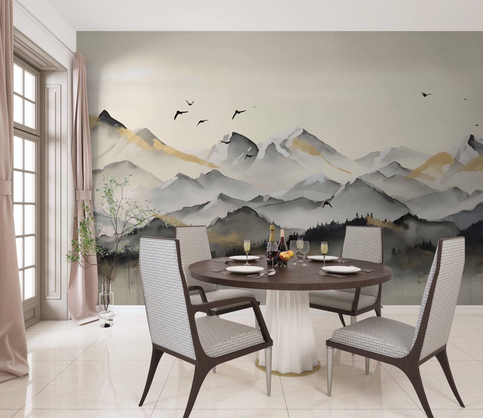 Фотошпалери туманні гори