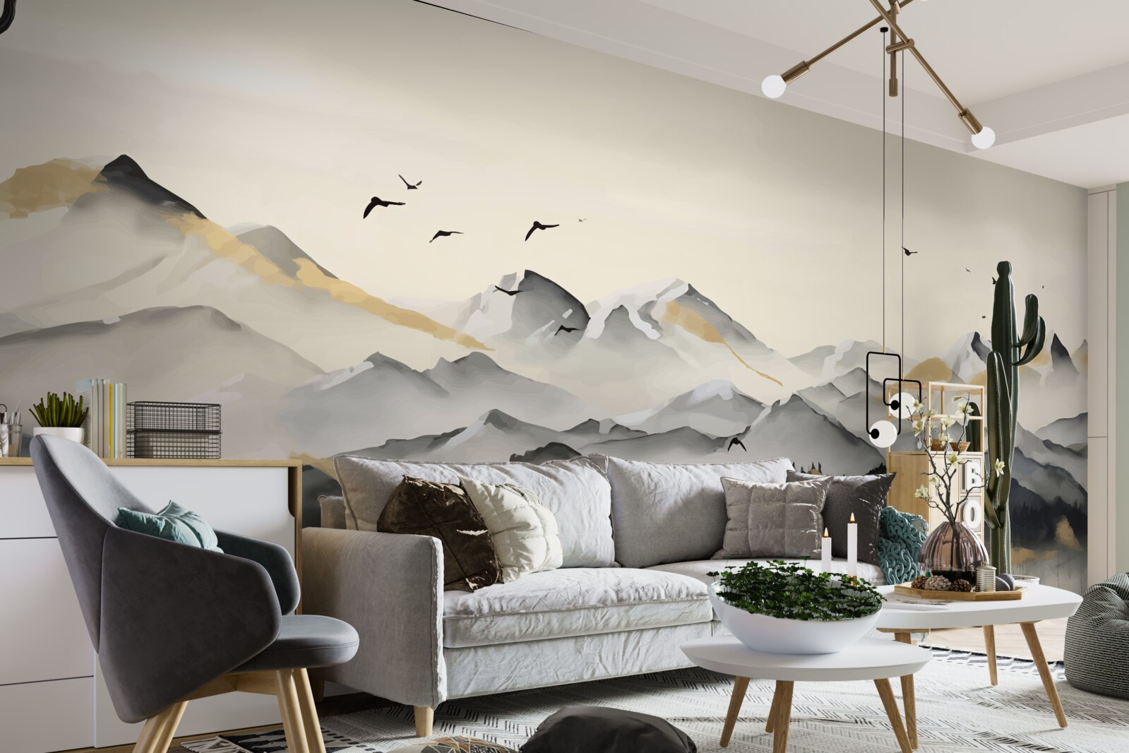 Фотошпалери туманні гори