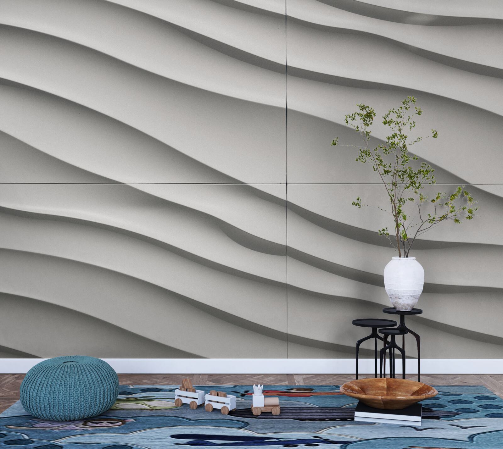 Фотошпалери хвилі блакитні та гладенькі