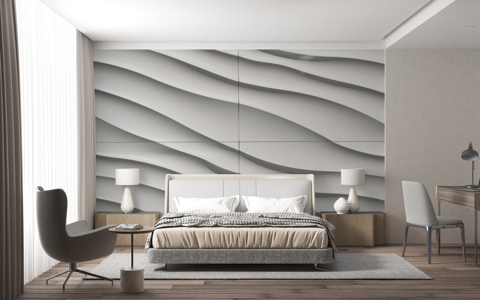 Фотошпалери хвилі блакитні та гладенькі