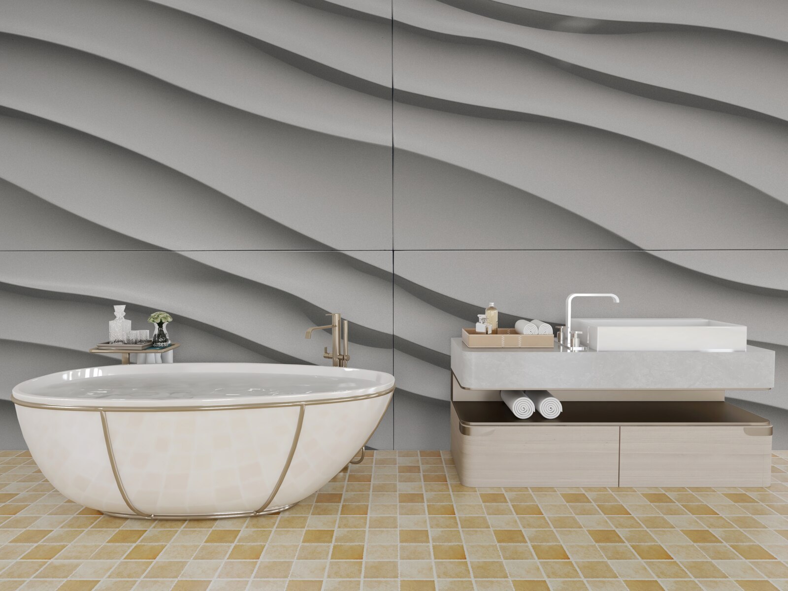 Фотошпалери хвилі блакитні та гладенькі