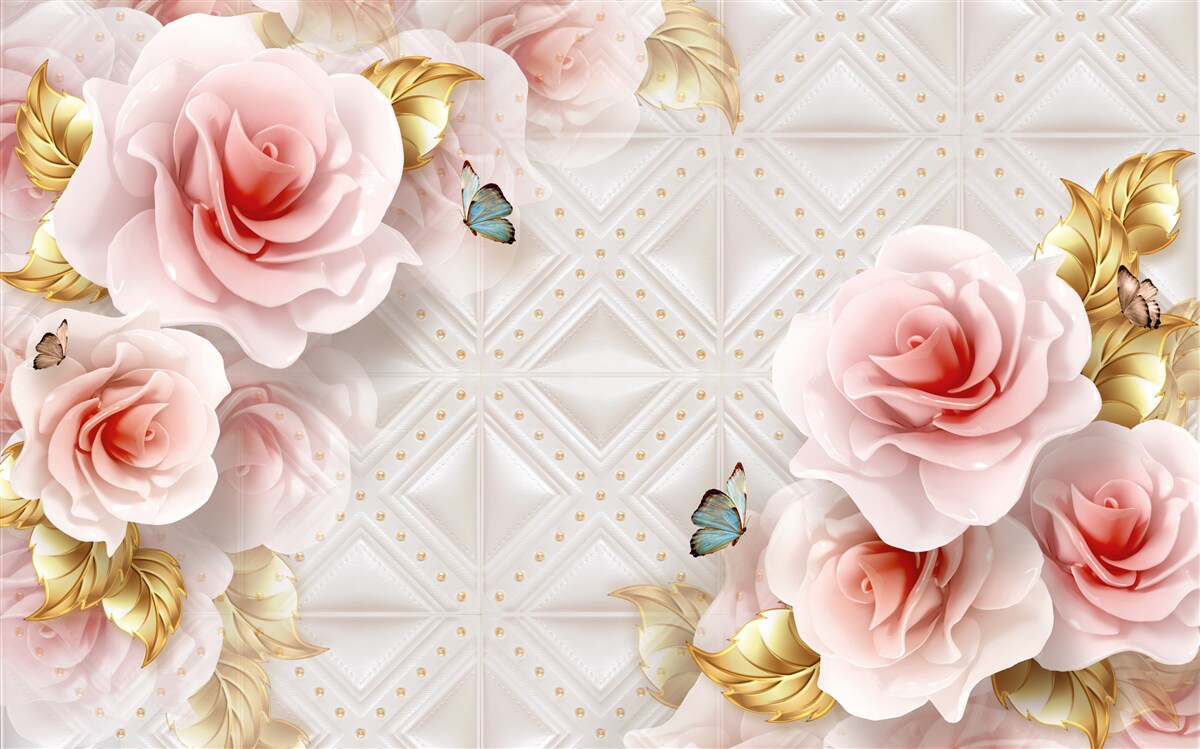 Фотошпалери яскраво-рожева троянда розкриває свої розкішні бутони