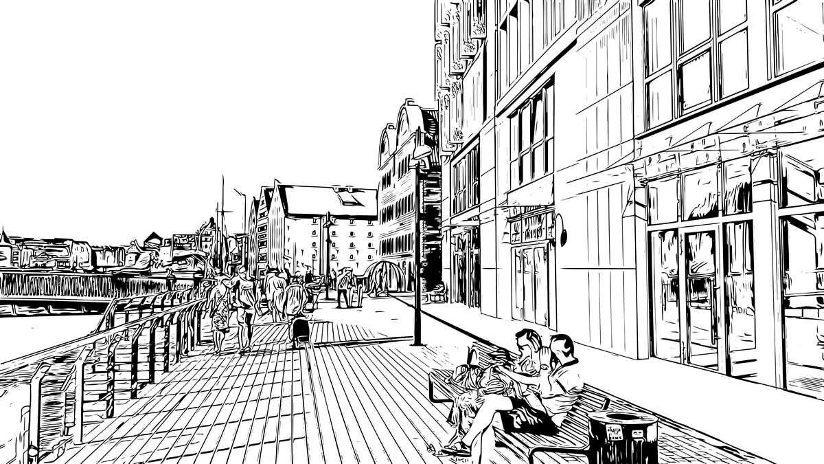 Фотошпалери мальовнича набережна, яку видно на фото