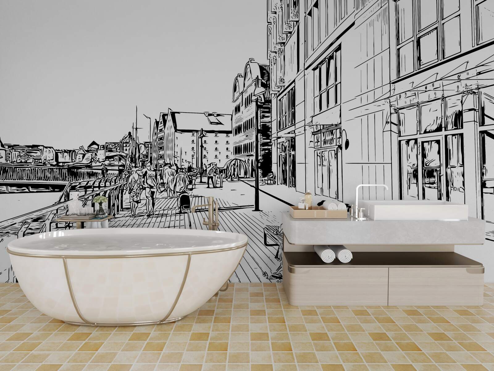 Фотошпалери мальовнича набережна, яку видно на фото