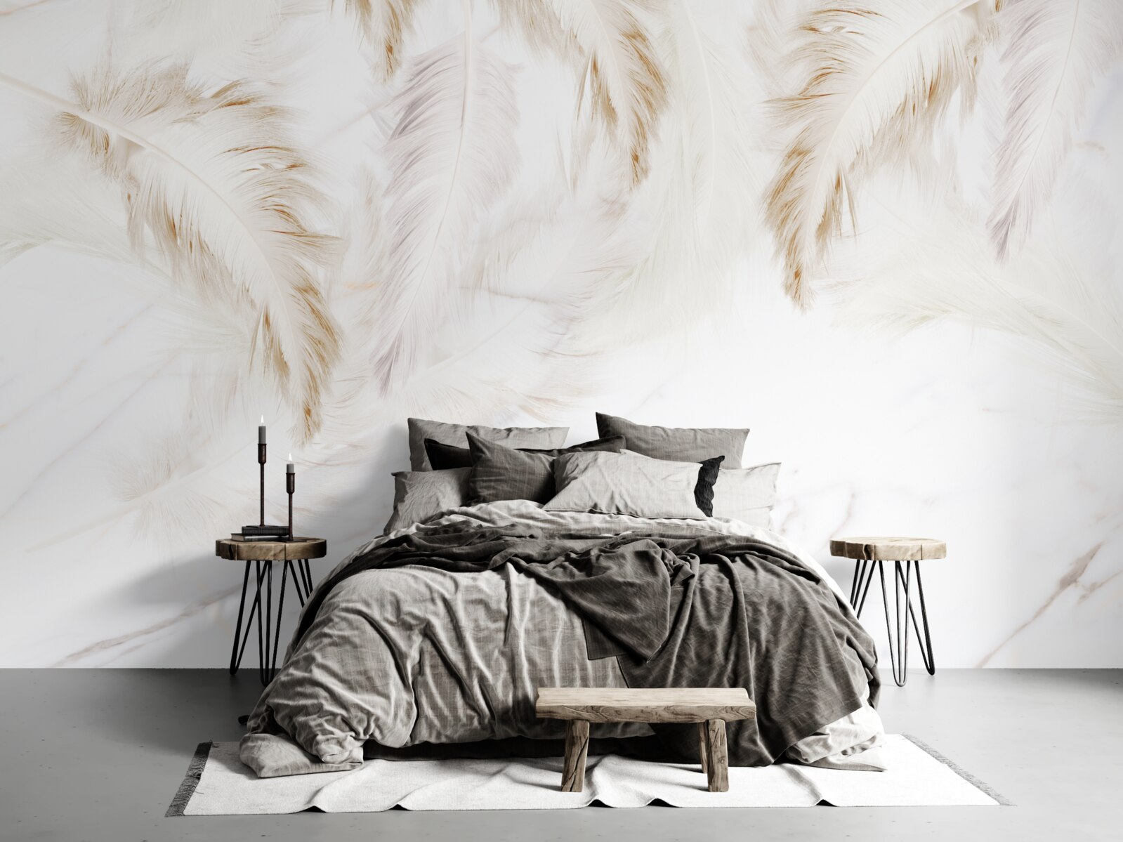 Фотошпалери яскраве тло з золотистими складними пір'яними секціями