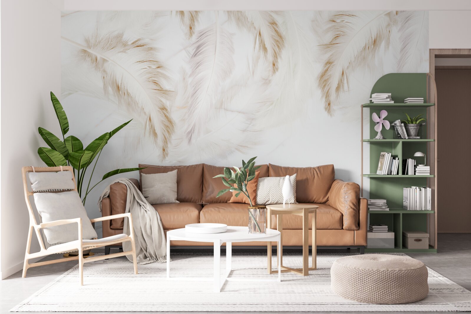 Фотошпалери яскраве тло з золотистими складними пір'яними секціями