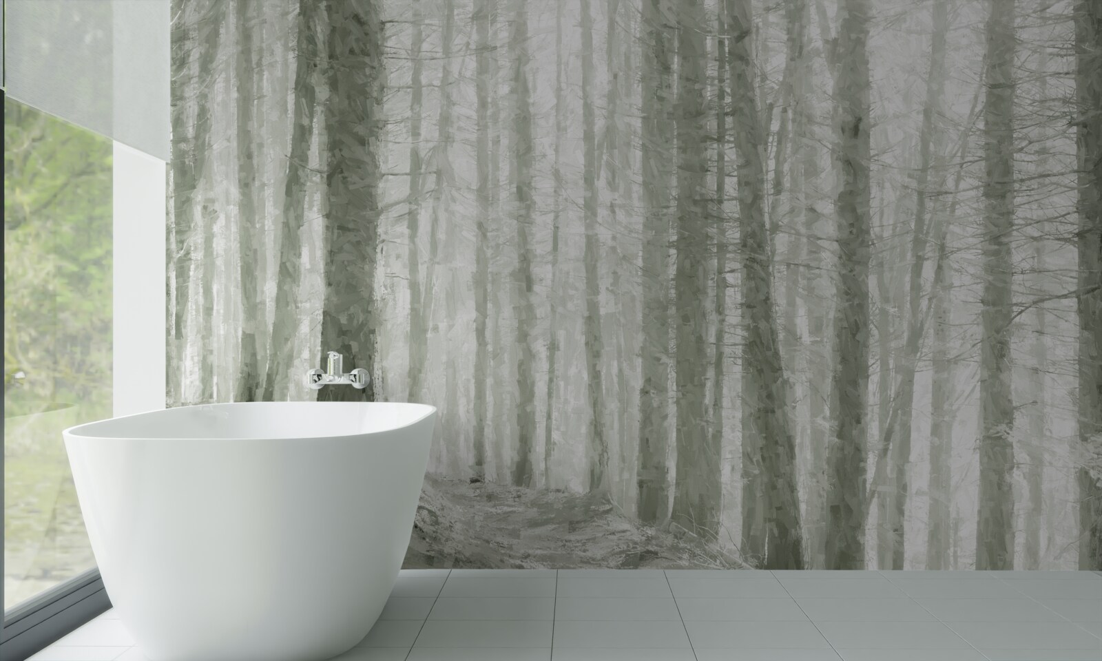 Фотошпалери гай сосен, високих і повних гострих голок