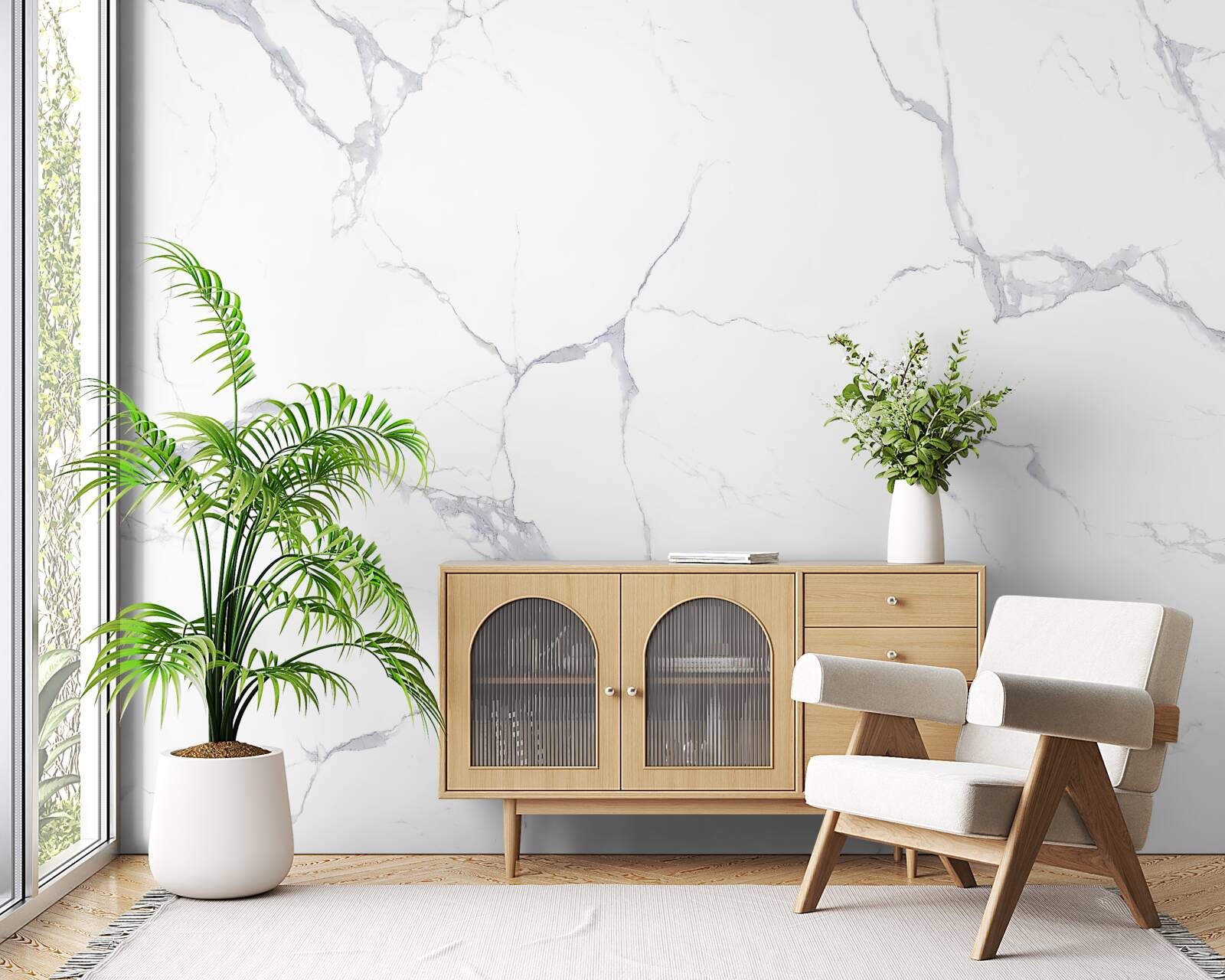 Фотошпалери білий керамограніт