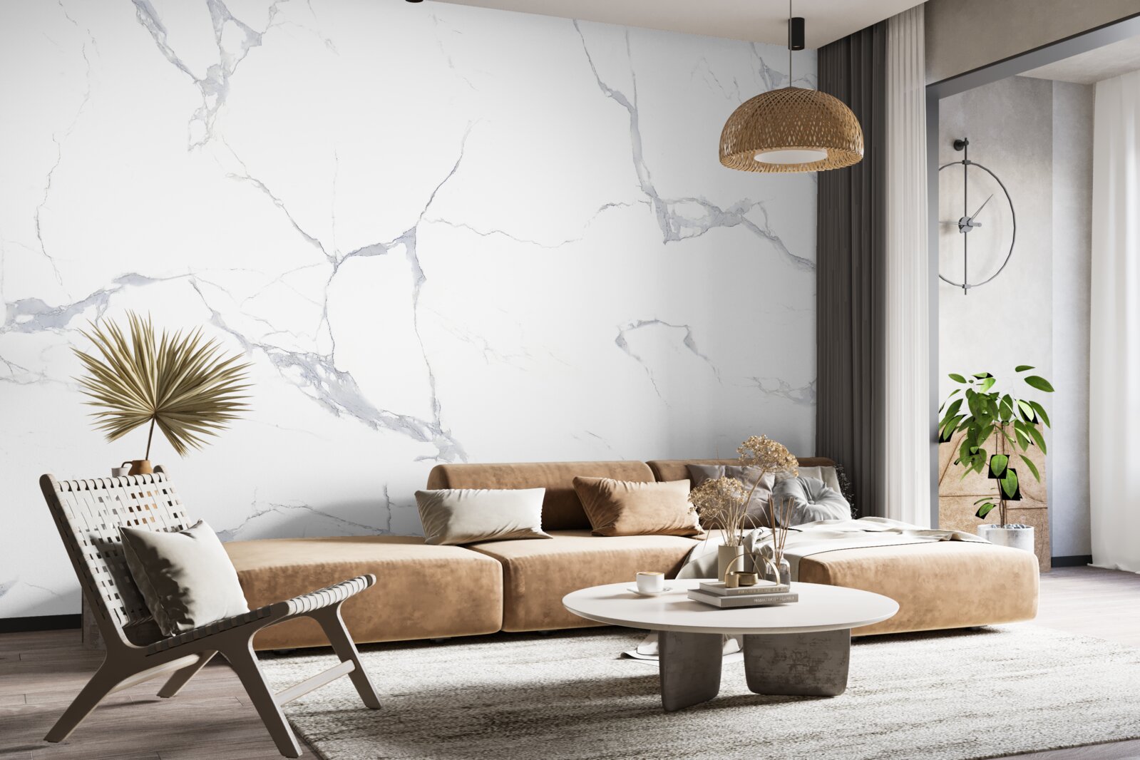 Фотошпалери білий керамограніт