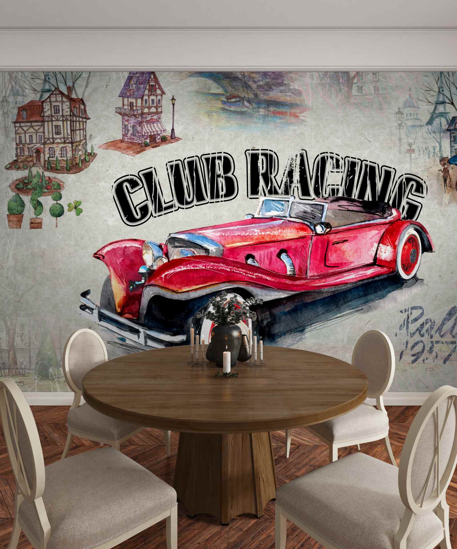 Фотошпалери червона машина минулих років