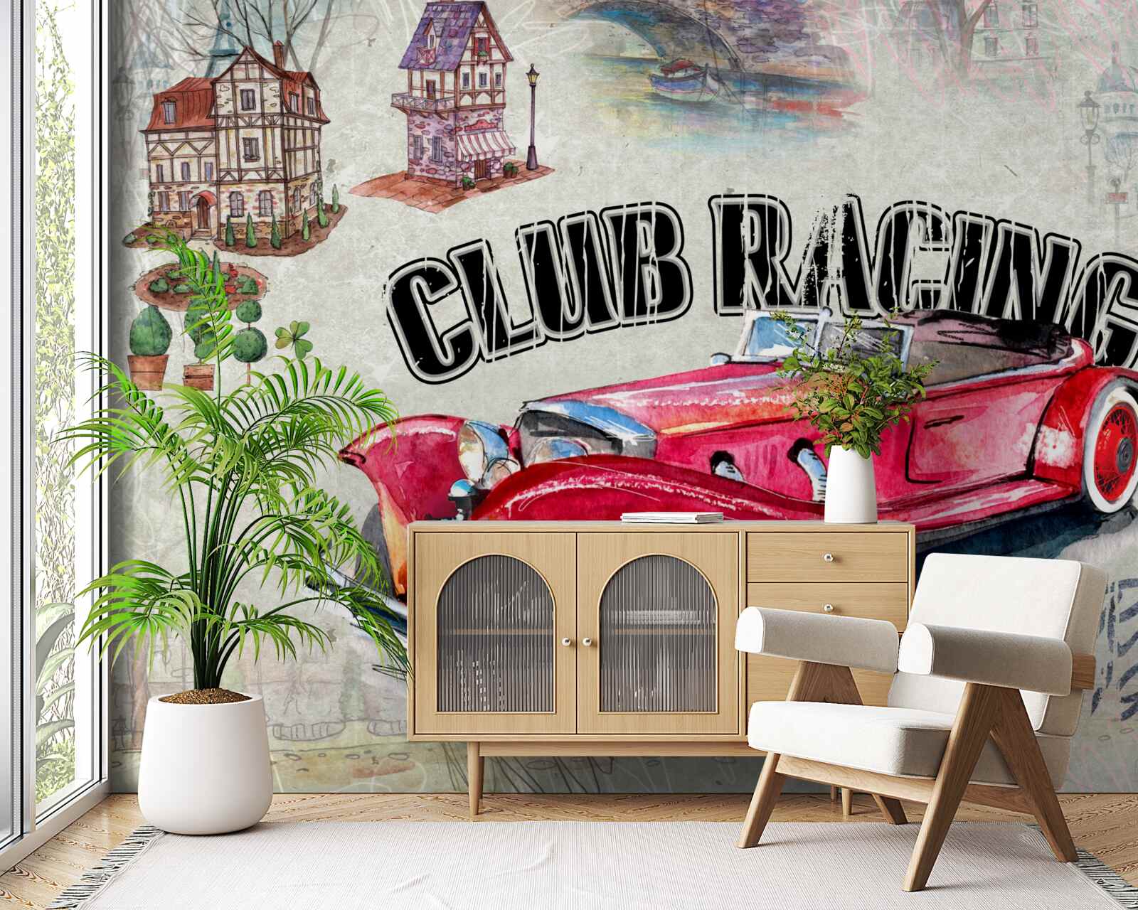 Фотошпалери червона машина минулих років