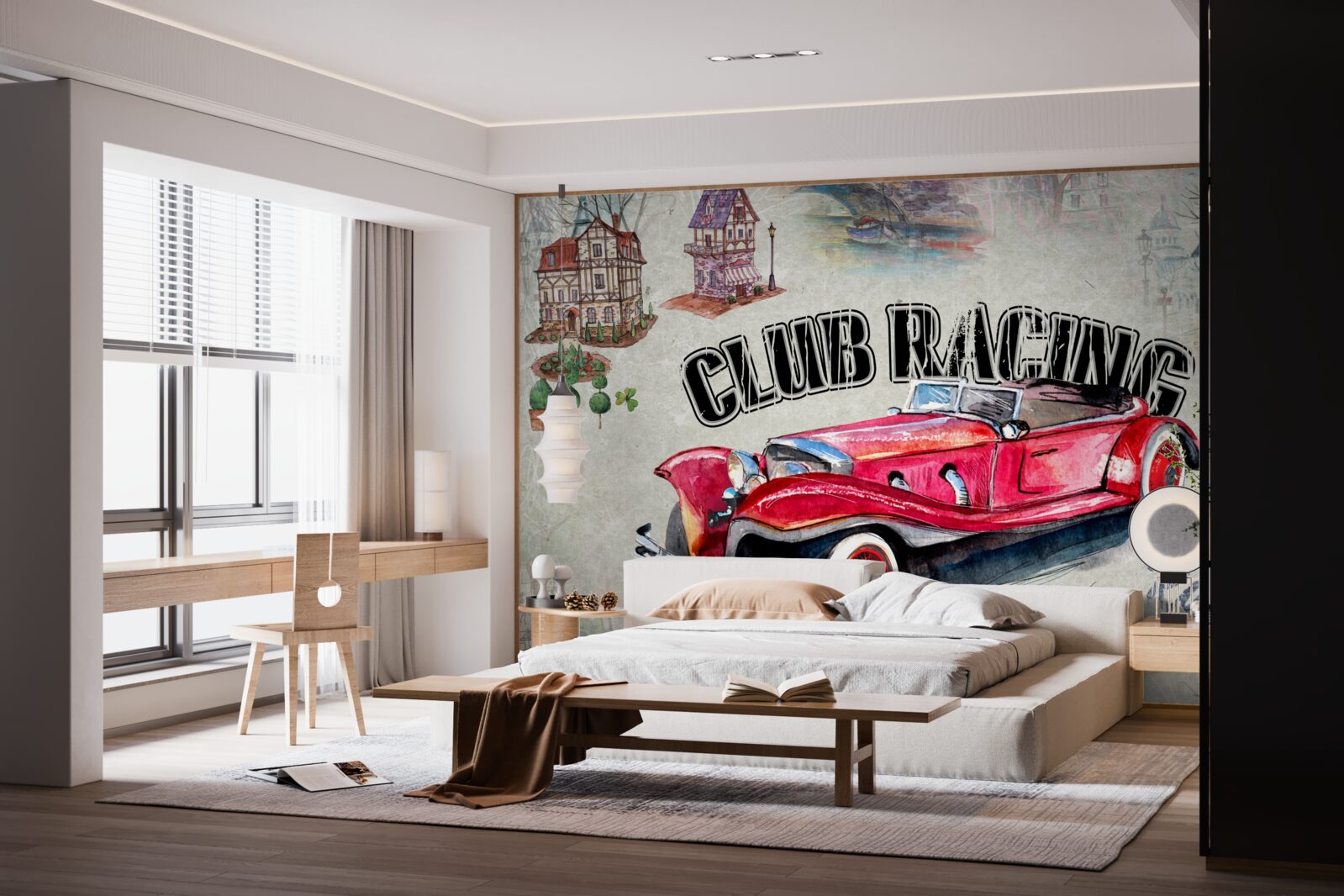 Фотошпалери червона машина минулих років