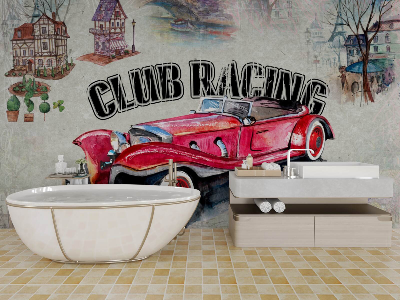 Фотошпалери червона машина минулих років