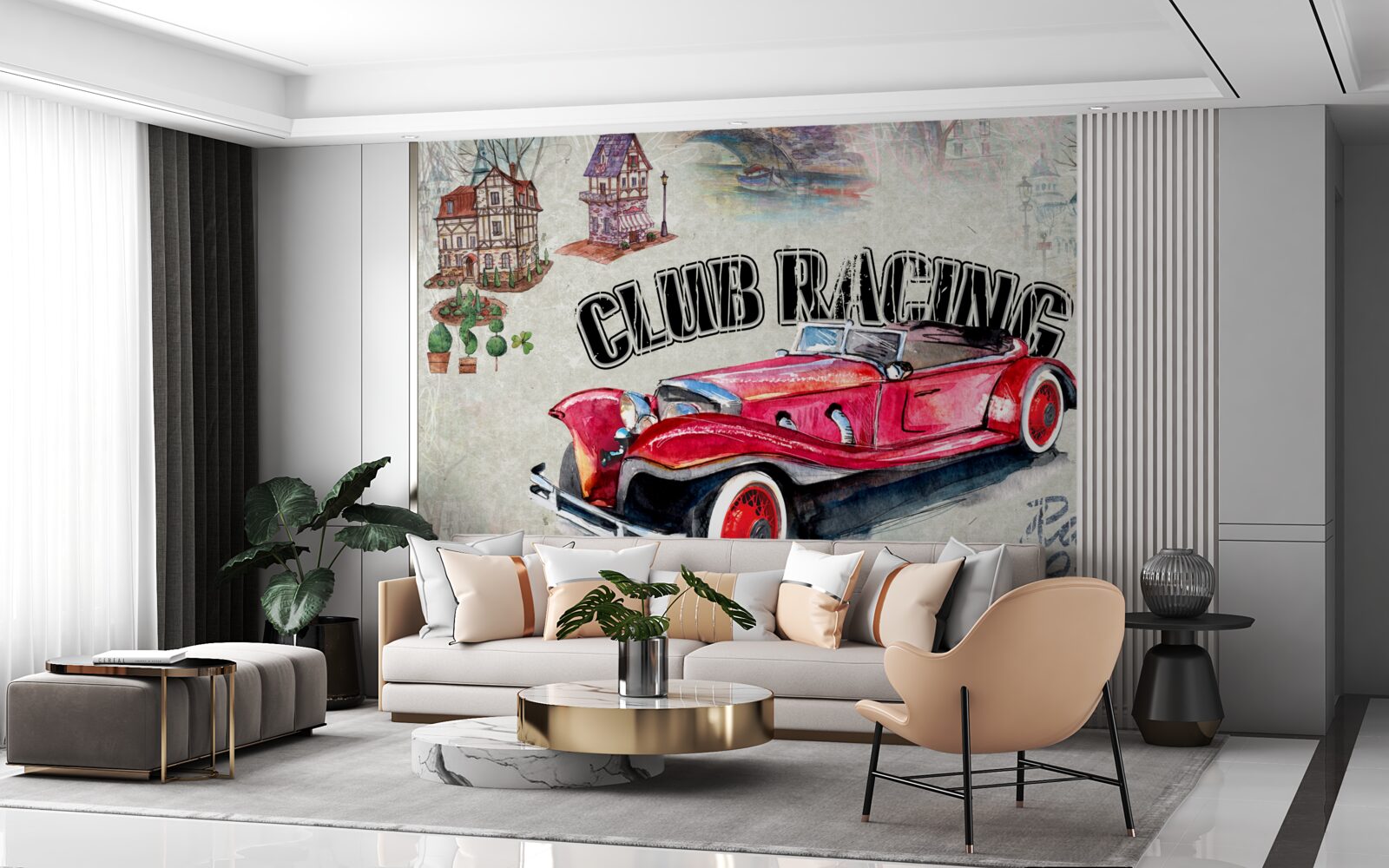 Фотошпалери червона машина минулих років