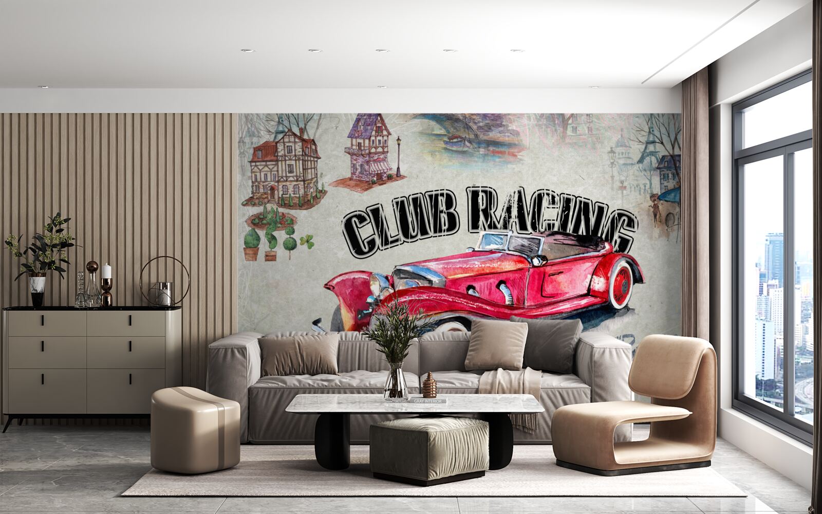 Фотошпалери червона машина минулих років