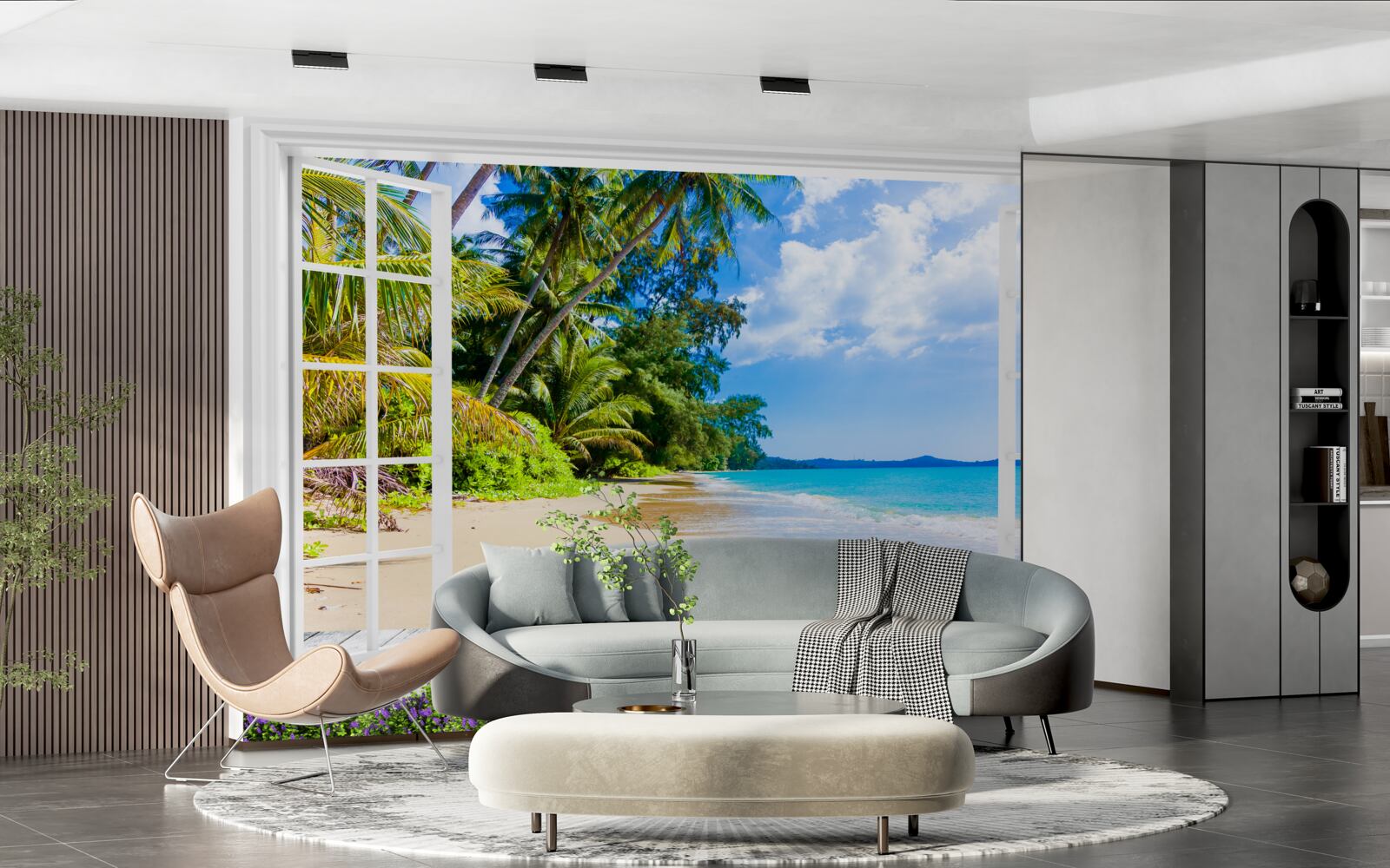 Фотошпалери панорамний вид на пляж з вікна