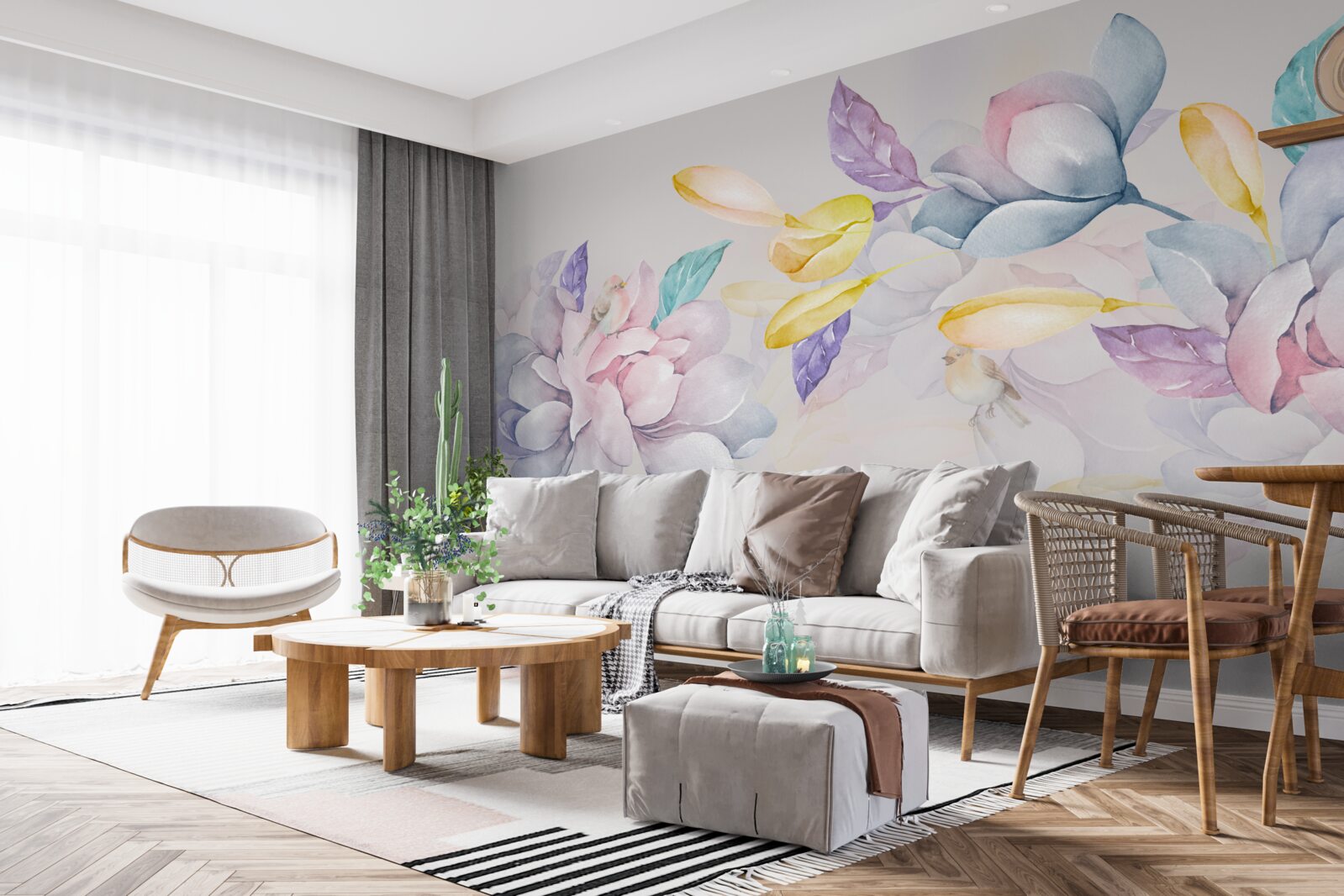 Фотошпалери гілка з яскраво-червоними квітами