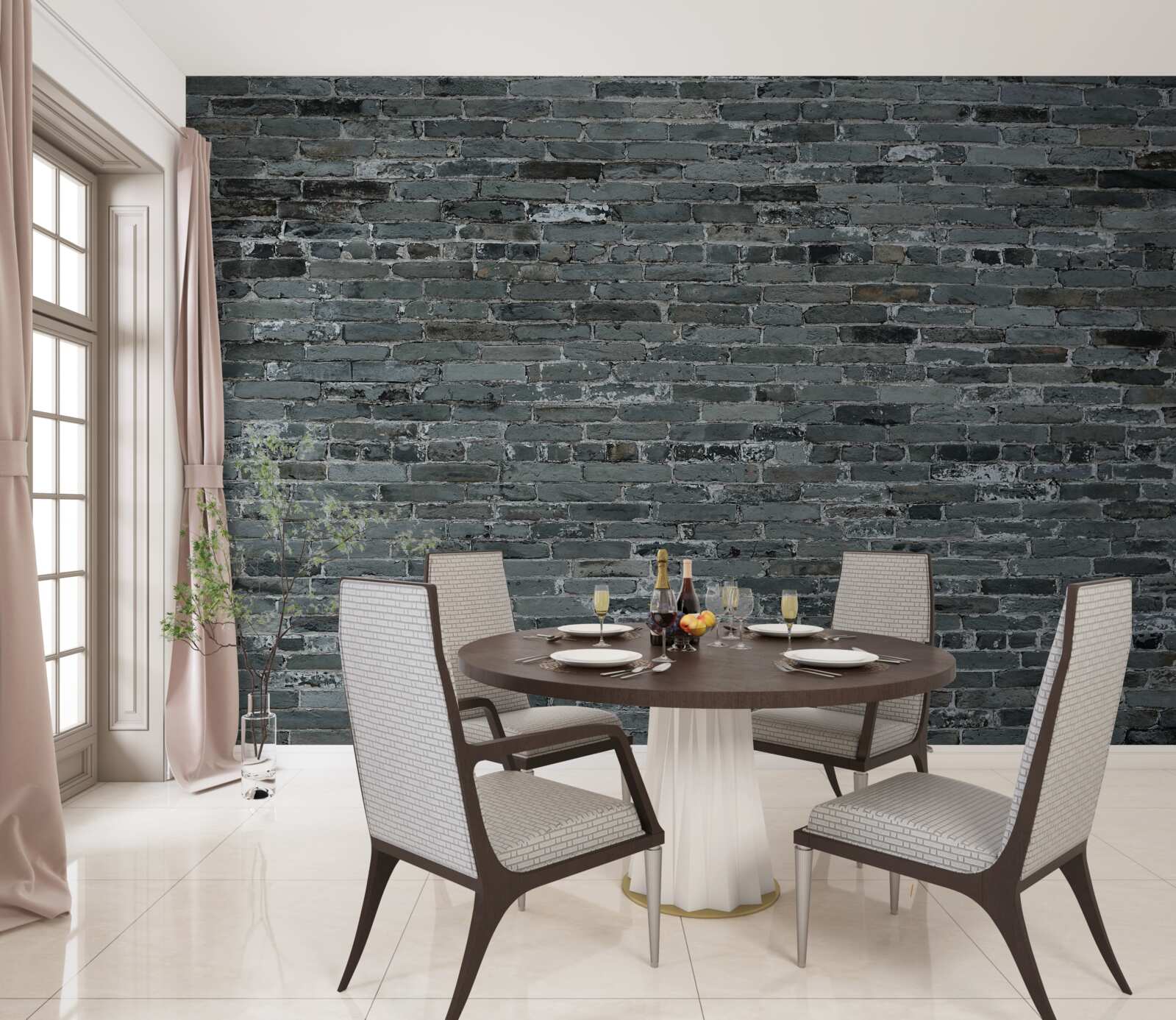 Фотошпалери матово-сіра цегла