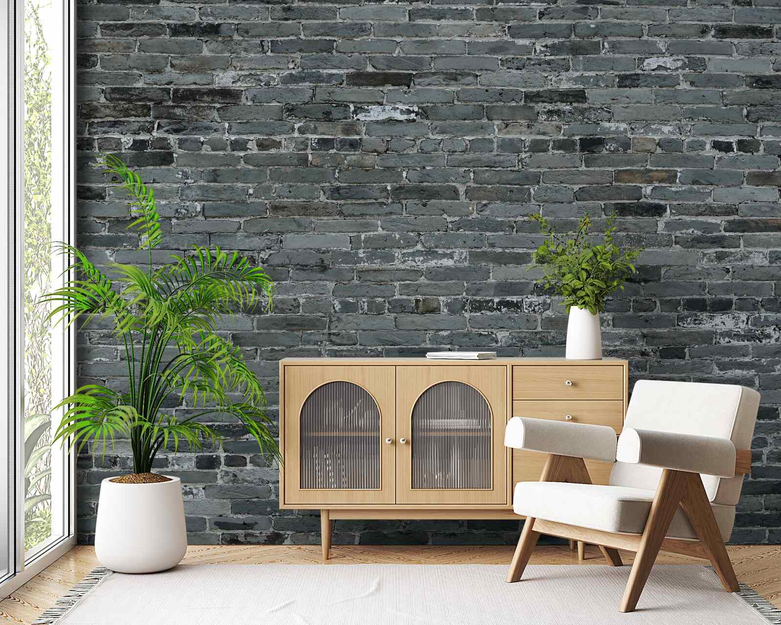 Фотошпалери матово-сіра цегла