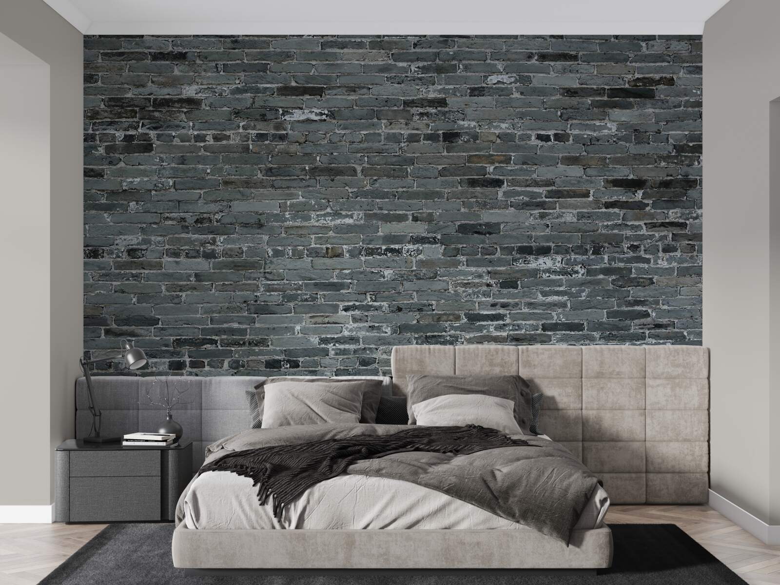 Фотошпалери матово-сіра цегла