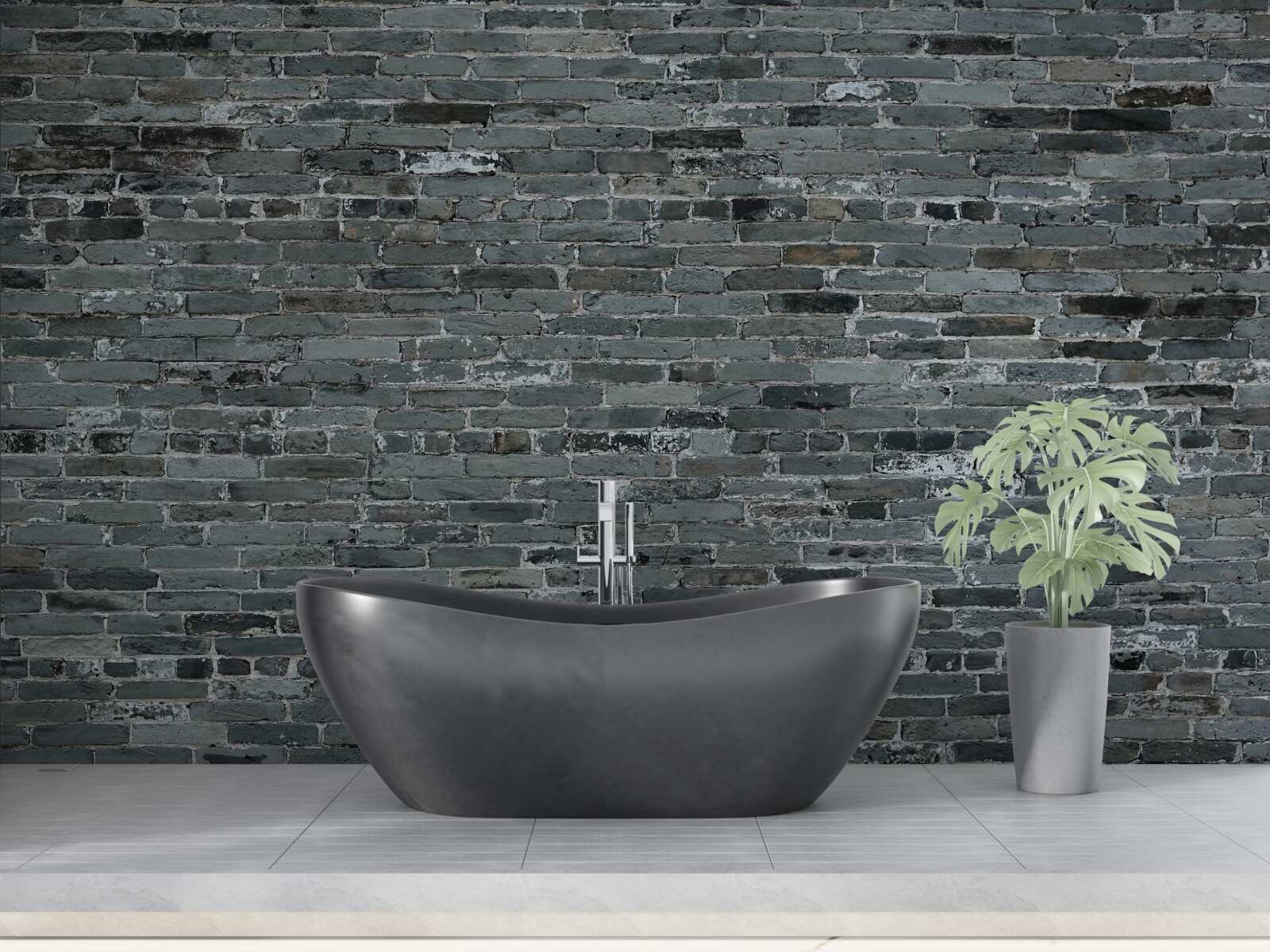 Фотошпалери матово-сіра цегла