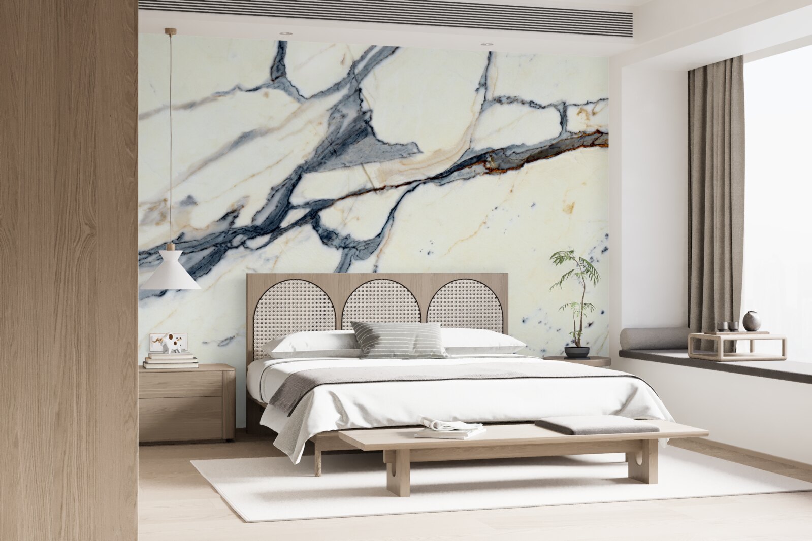 Фотошпалери світлий мармур з чорними вкрапленнями