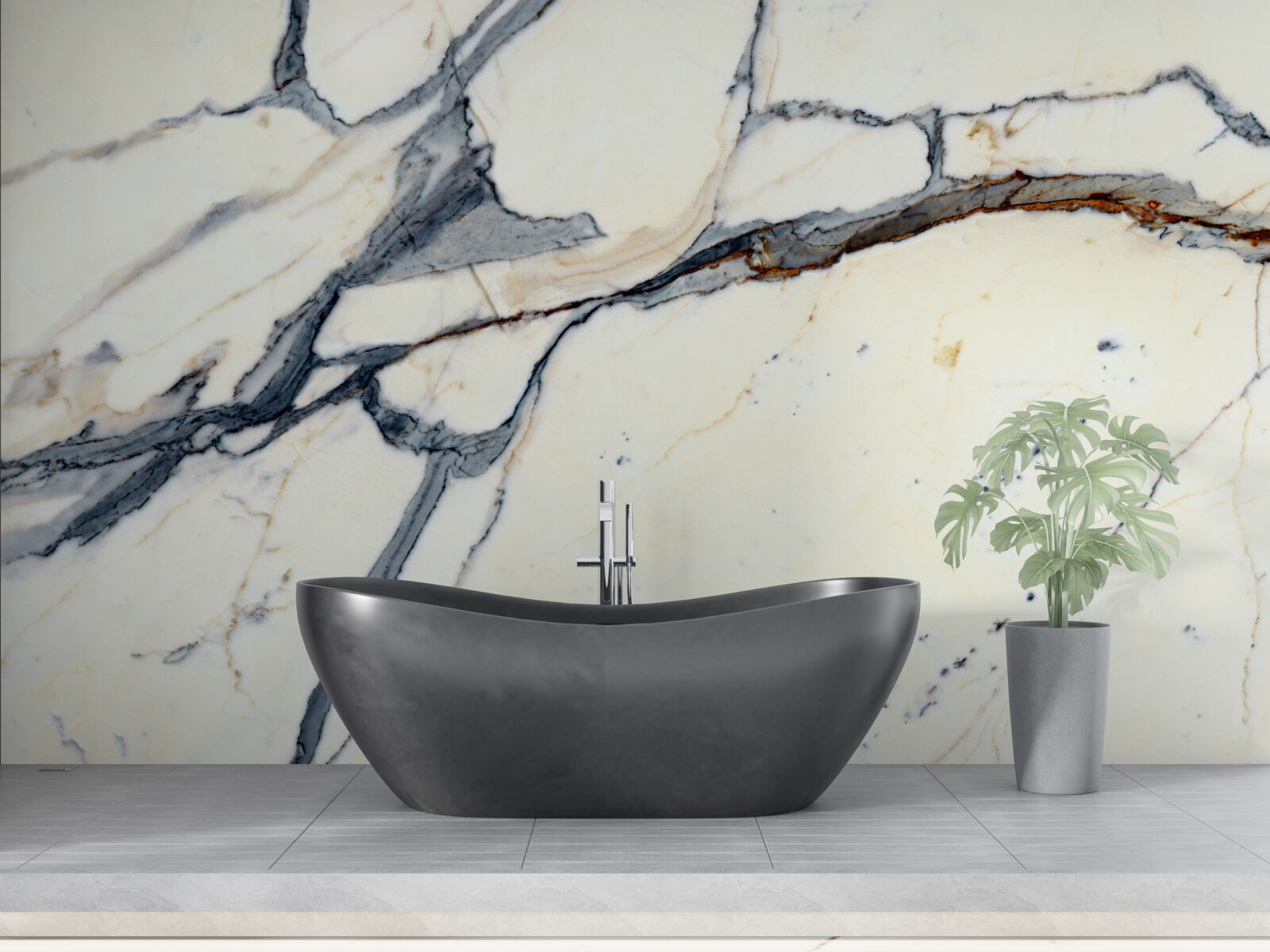 Фотошпалери світлий мармур з чорними вкрапленнями