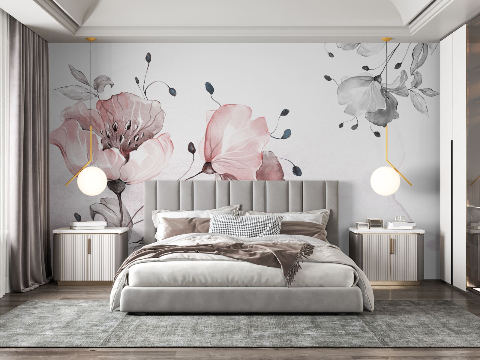 Фотошпалери ніжні, витончені квіти, що колишуться на вітрі