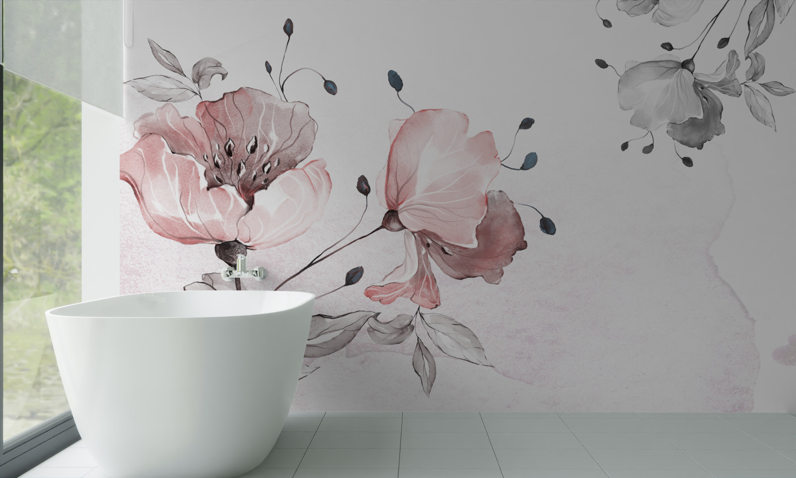 Фотошпалери ніжні, витончені квіти, що колишуться на вітрі