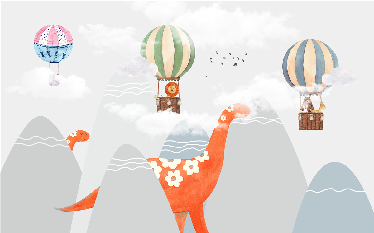 Фотошпалери динозаври блукають серед гір