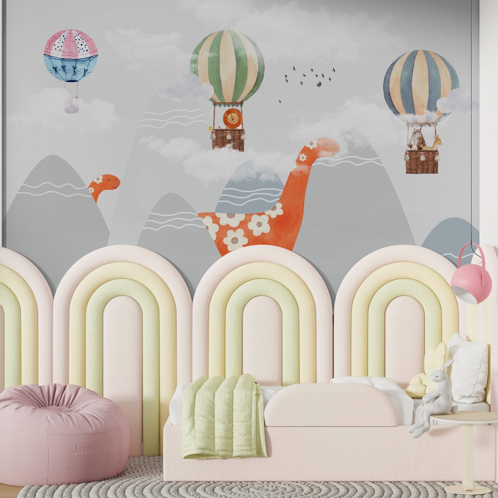 Фотошпалери динозаври блукають серед гір