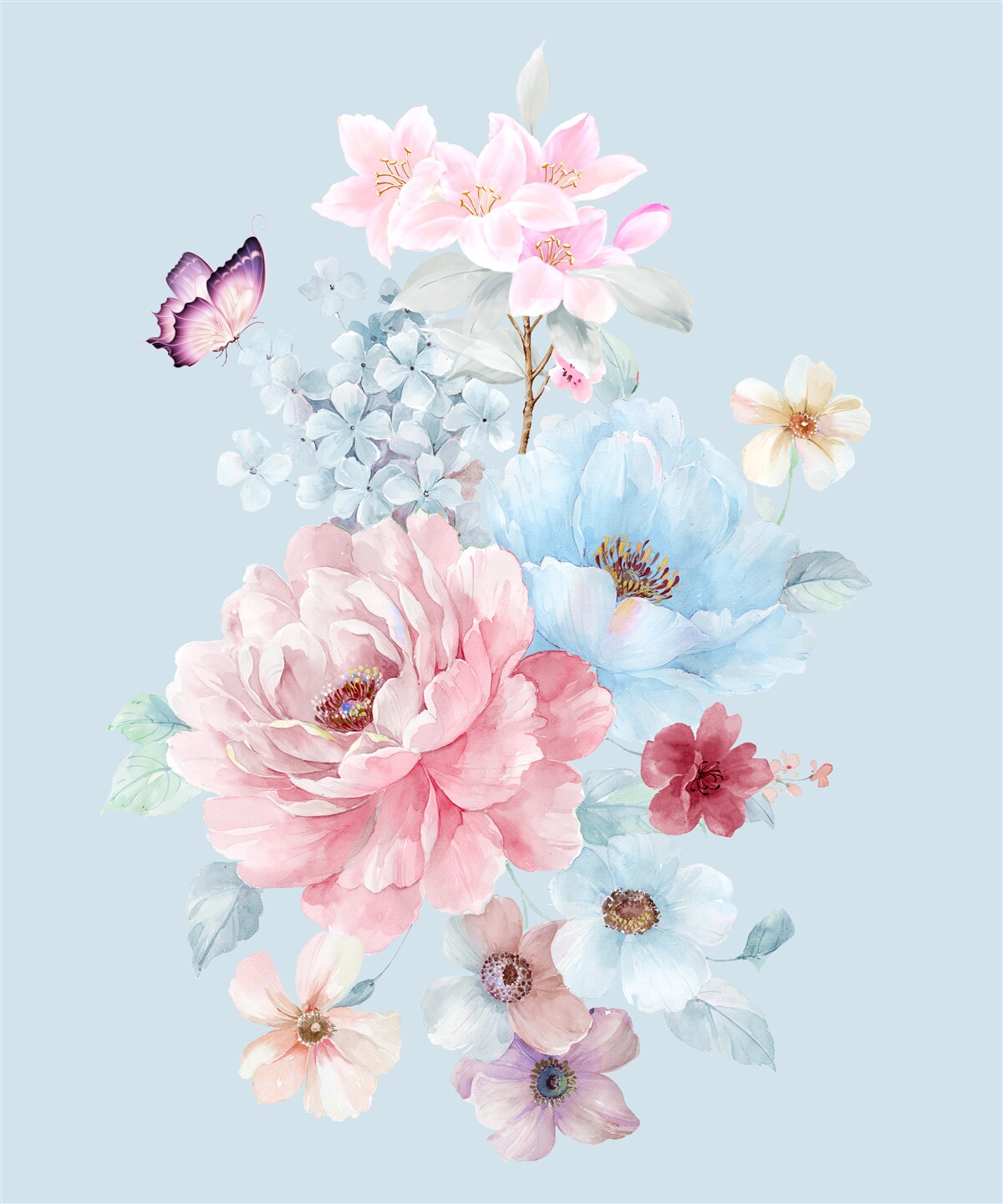 Фотошпалери чарівна гірлянда з літніх квітів