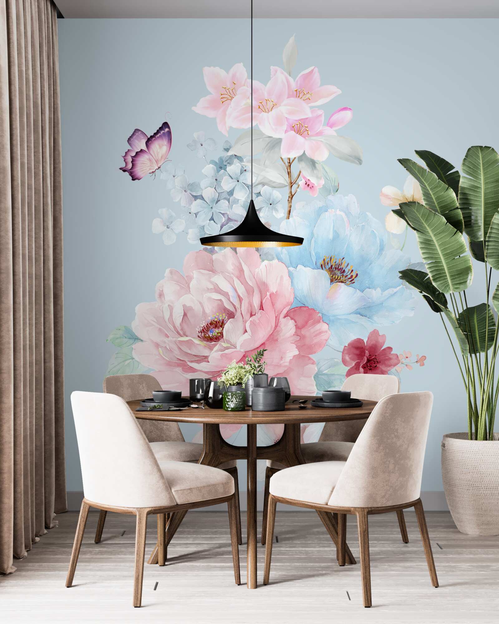 Фотошпалери чарівна гірлянда з літніх квітів