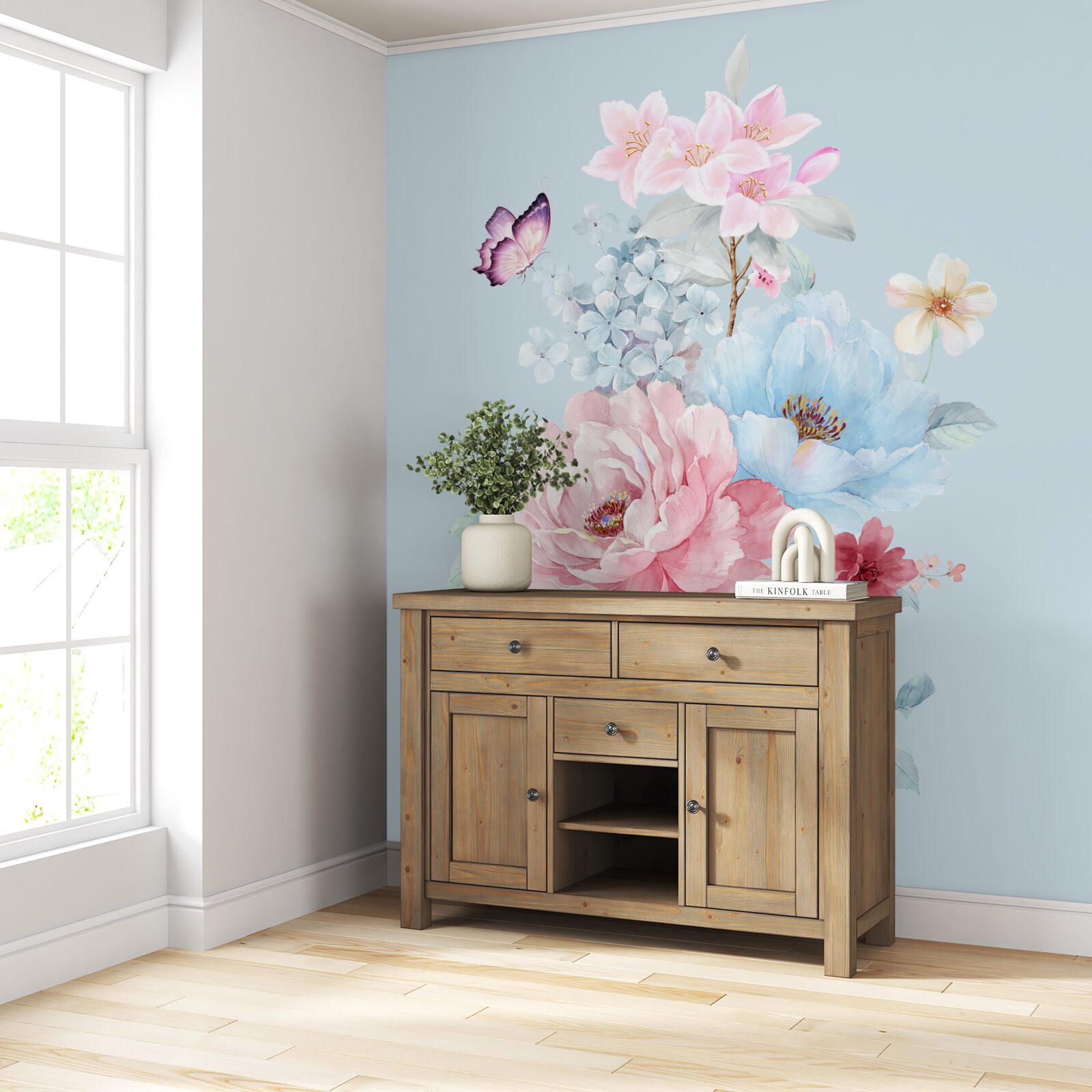 Фотошпалери чарівна гірлянда з літніх квітів